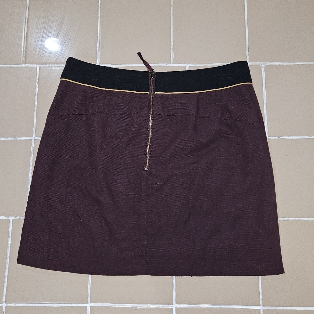 Anthropologie Floreat Women's Maroon Mini Skirt Size 2 - Picture 2 of 4